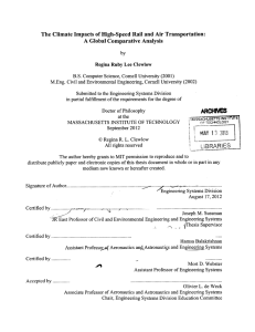 The Climate  Impacts of High-Speed  Rail and Air... A  Global  Comparative Analysis