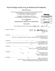 System  Design  and the Cost  of Architectural... J. Daniel Sturtevant