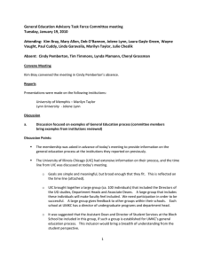 General Education Advisory Task Force Committee meeting Tuesday, January 19, 2010