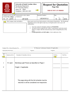 Request for Quotation  Page One Purchasing Department