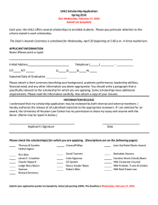 UHLC Scholarship Application Spring 2016