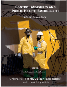 Control Measures and Public Health Emergencies 2014 A Texas Bench Book