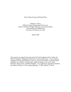 State College Savings and Prepaid Plans Michael A. Olivas