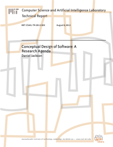 Conceptual Design of Software: A Research Agenda Technical Report