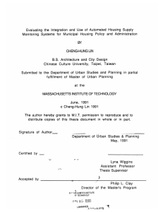 Evaluating  the  Integration  and  Use ... Monitoring  Systems  for  Municipal  Housing ...