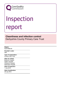Cleanliness and infection control Derbyshire County Primary Care Trust