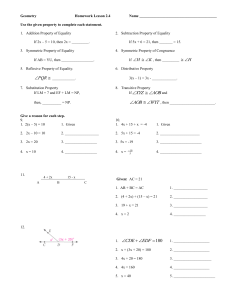 Geometry  Homework Lesson 2.4 Name _________________________________________