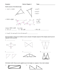Geometry  Review Chapter 4 Name ___________________________