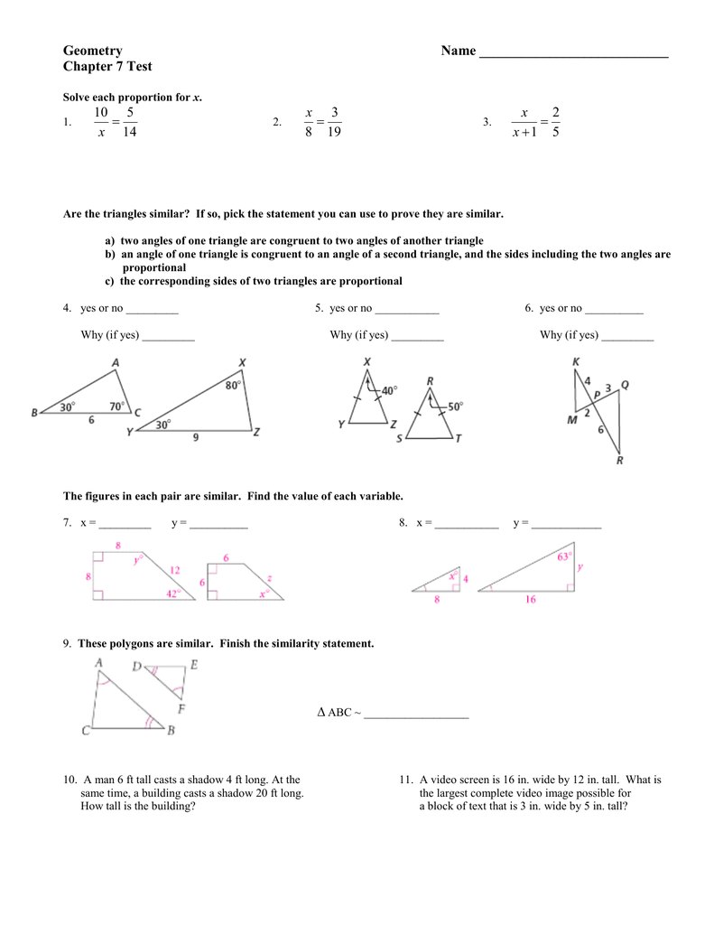 geometry chapter 9 homework answers