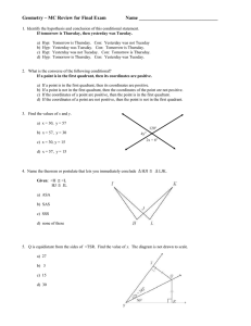 Geometry – MC Review for Final Exam Name ________________________________