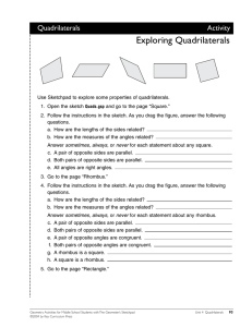 Exploring Quadrilaterals Quadrilaterals Activity