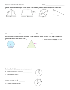 Geometry Unit 10/11 Take-Home Test  Name _________________________________