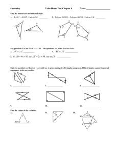 Geometry  Take-Home Test Chapter 4 Name _____________________