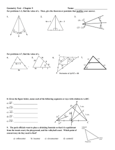 Geometry Test – Chapter 5  Name: _____________________________ CD