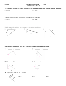 Geometry  Take-Home Test Chapter 8 Name ________________________