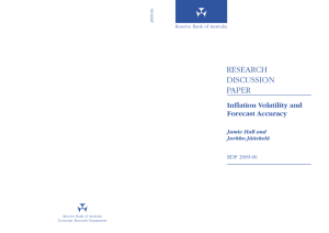 RESEARCH DISCUSSION PAPER Infl ation Volatility and