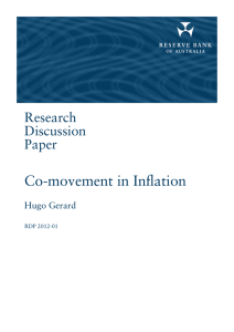 Co-movement in Inflation Research Discussion Paper