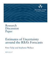 Estimates of Uncertainty around the RBA’s Forecasts Research Discussion