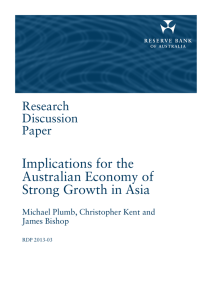Implications for the Australian Economy of Strong Growth in Asia Research