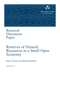Reserves of Natural Resources in a Small Open Economy Research