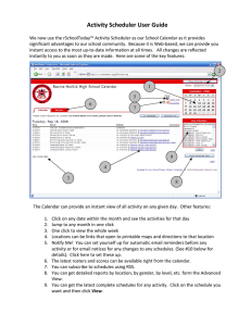 Activity Scheduler User Guide 