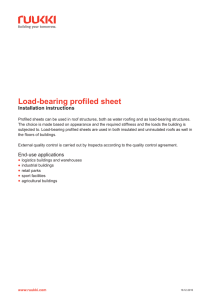 Load-bearing profiled sheet Installation instructions