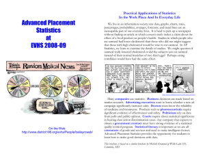 Advanced Placement Practical Applications of Statistics