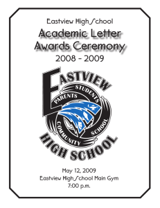 Academic Letter Awards Ceremony 2008 - 2009 Eastview High School