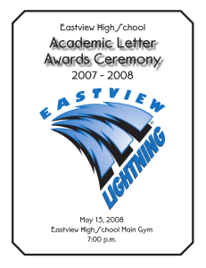 Academic Letter Awards Ceremony 2007 - 2008 Eastview High School