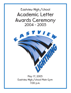 Academic Letter Awards Ceremony 2004 - 2005 Eastview High School