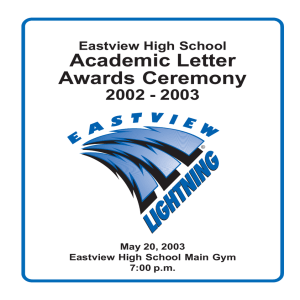 Academic Letter Awards Ceremony 2002 - 2003 Eastview High School
