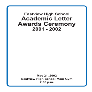 Academic Letter Awards Ceremony 2001 - 2002 Eastview High School