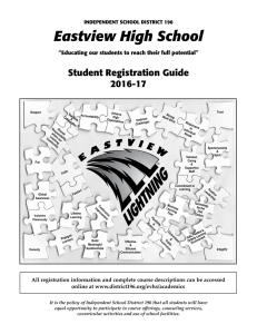 Eastview High School Student Registration Guide 2016-17