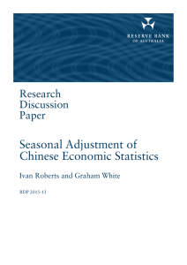 Seasonal Adjustment of Chinese Economic Statistics Research Discussion