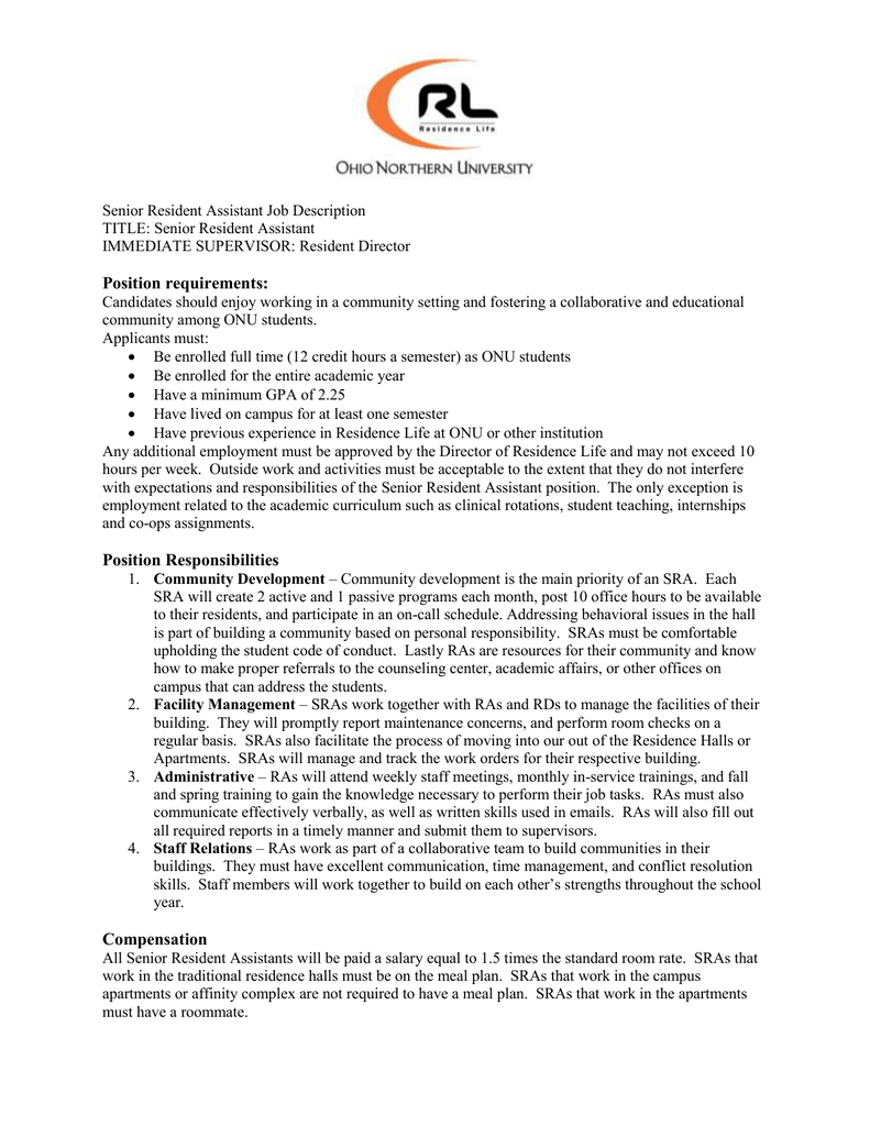 Apartment Community Assistant Job Description Apartment Post