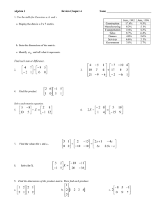Algebra 2  Review Chapter 4 Name __________________________________