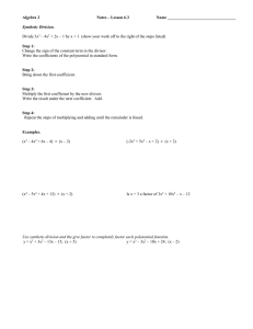 Algebra 2  Notes – Lesson 6.3 Name _________________________________