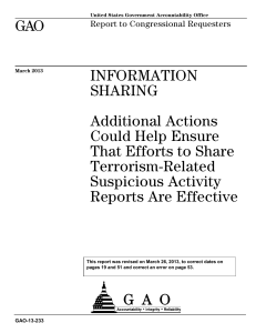 GAO INFORMATION SHARING Additional Actions