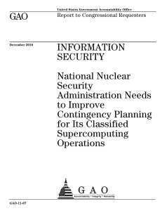 GAO INFORMATION SECURITY National Nuclear