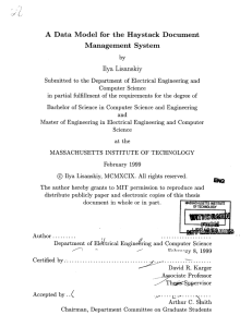 A  Data  Model  for  the ... Management  System Ilya  Lisanskiy