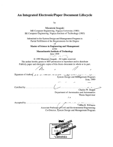 An  Integrated Electronic/Paper Document  Lifecycle Masatomi  Inagaki