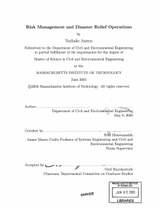 Risk  Management  and  Disaster  Relief ... Nathalie  Assens