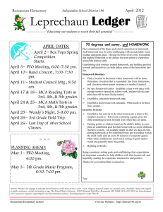 Ledger APRIL DATES:  April 2~ Box Tops Spring