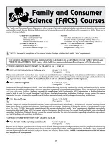 Family and Consumer Science (FACS) Courses