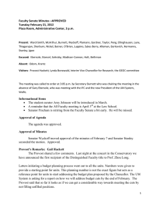 Faculty Senate Minutes –APPROVED Tuesday February 21, 2012