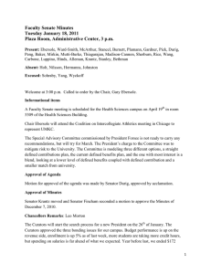 Faculty Senate Minutes Tuesday January 18, 2011