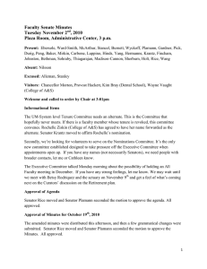 Faculty Senate Minutes Tuesday November 2 , 2010