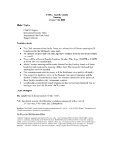UMKC Faculty Senate Meeting October 18, 2005