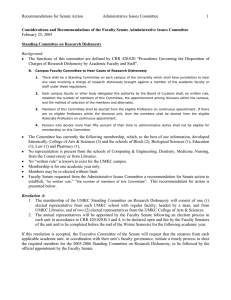 Recommendations for Senate Action Administrative Issues Committee 1 February 25, 2005