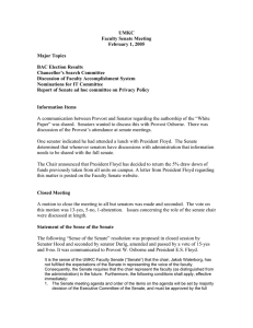 UMKC Faculty Senate Meeting February 1, 2005